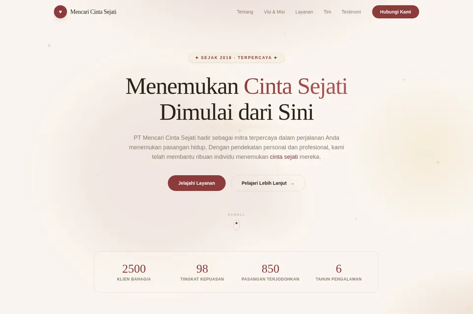 Screenshot demo company profile Jaura