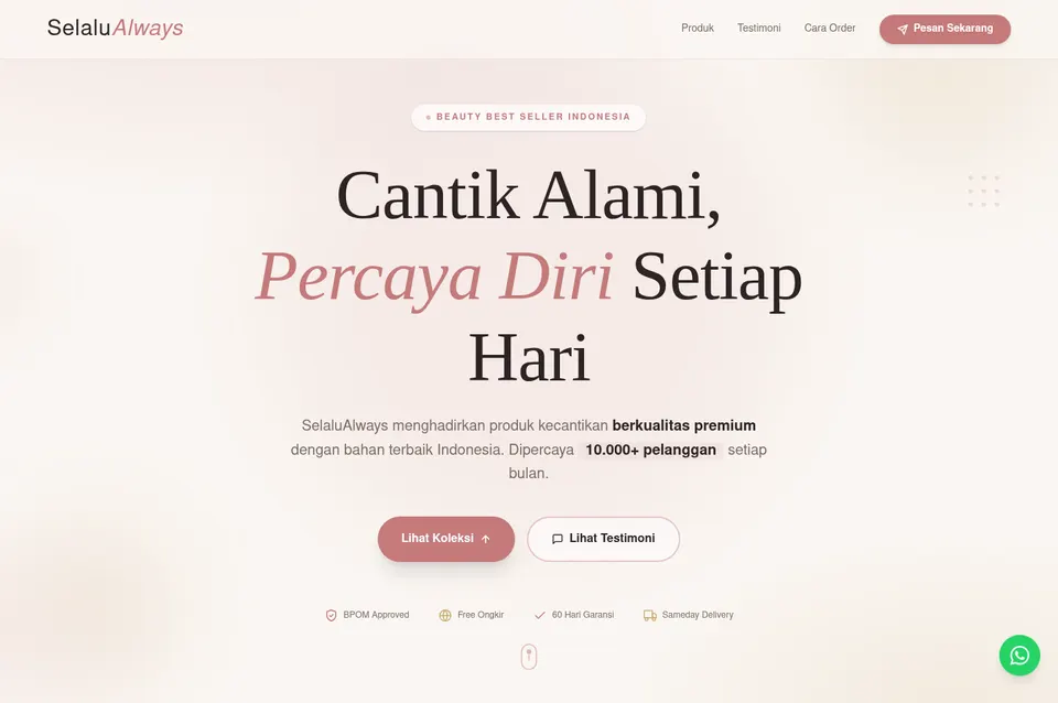Screenshot demo landing page Jaura