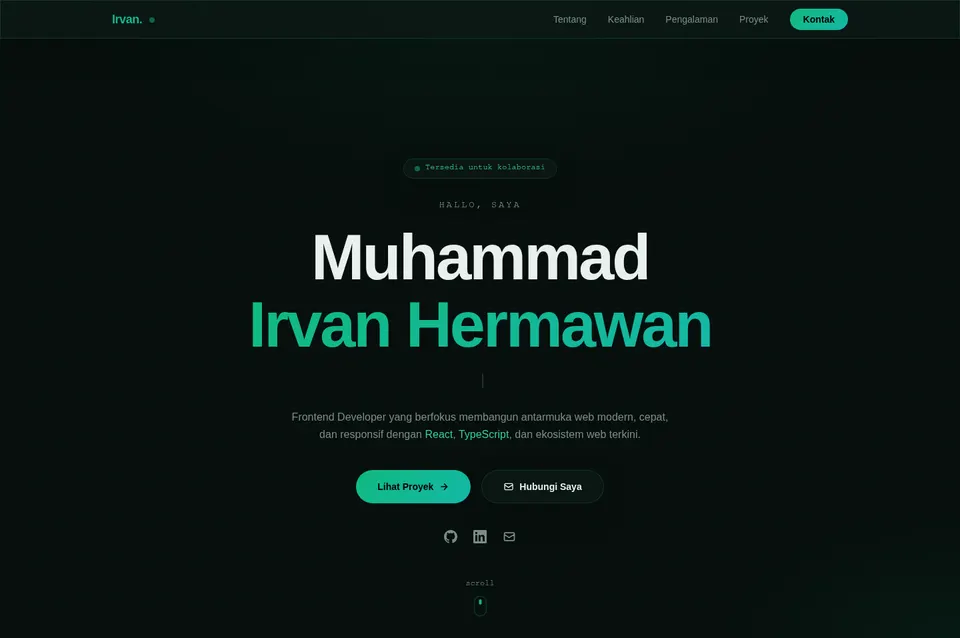 Screenshot demo portfolio Jaura